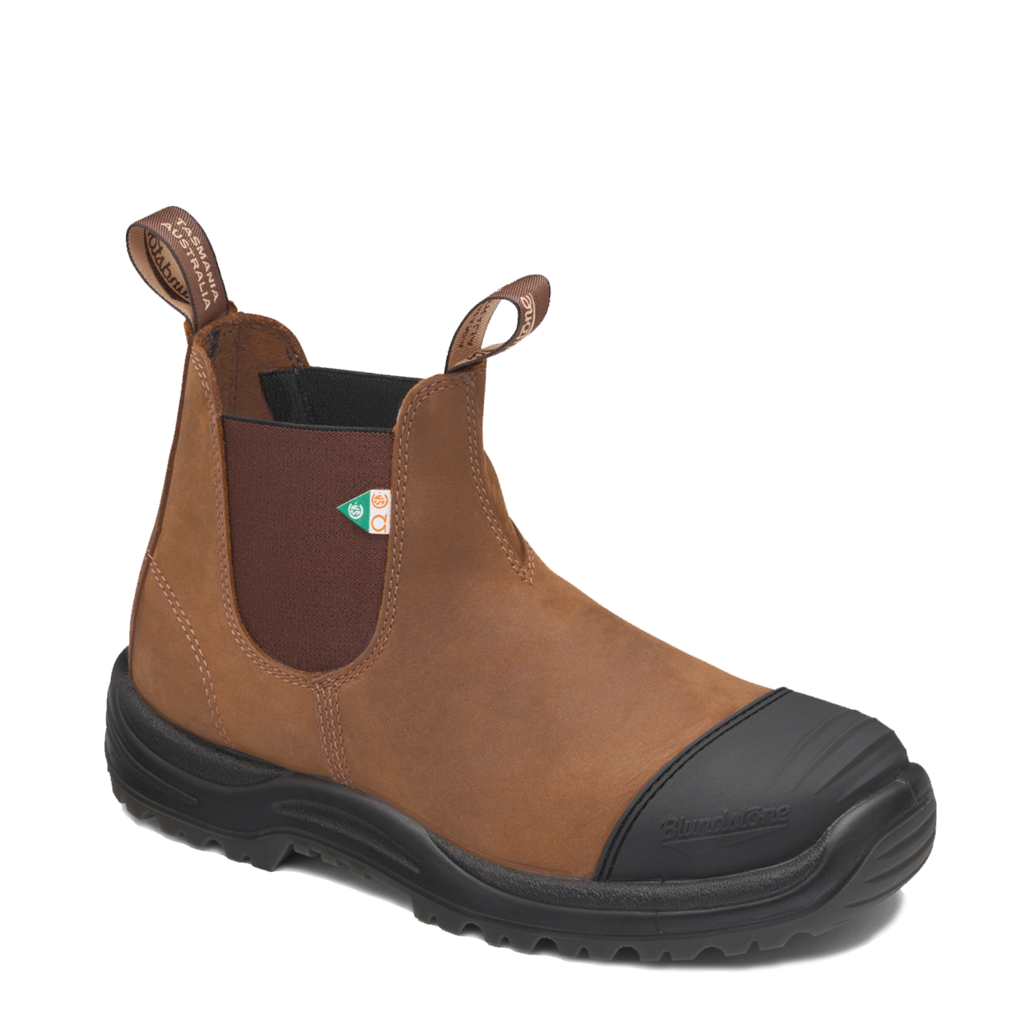 Blundstone 169 Work & Safety Boot Rubber Toe Cap Saddle Brown