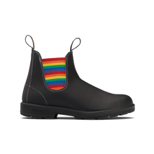 Blundstone 2105 Originales Noir avec élastique arc-en-ciel et piqûres contrastantes