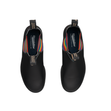 Blundstone 2105 Originales Noir avec élastique arc-en-ciel et piqûres contrastantes