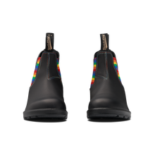 Blundstone 2105 Originales Noir avec élastique arc-en-ciel et piqûres contrastantes