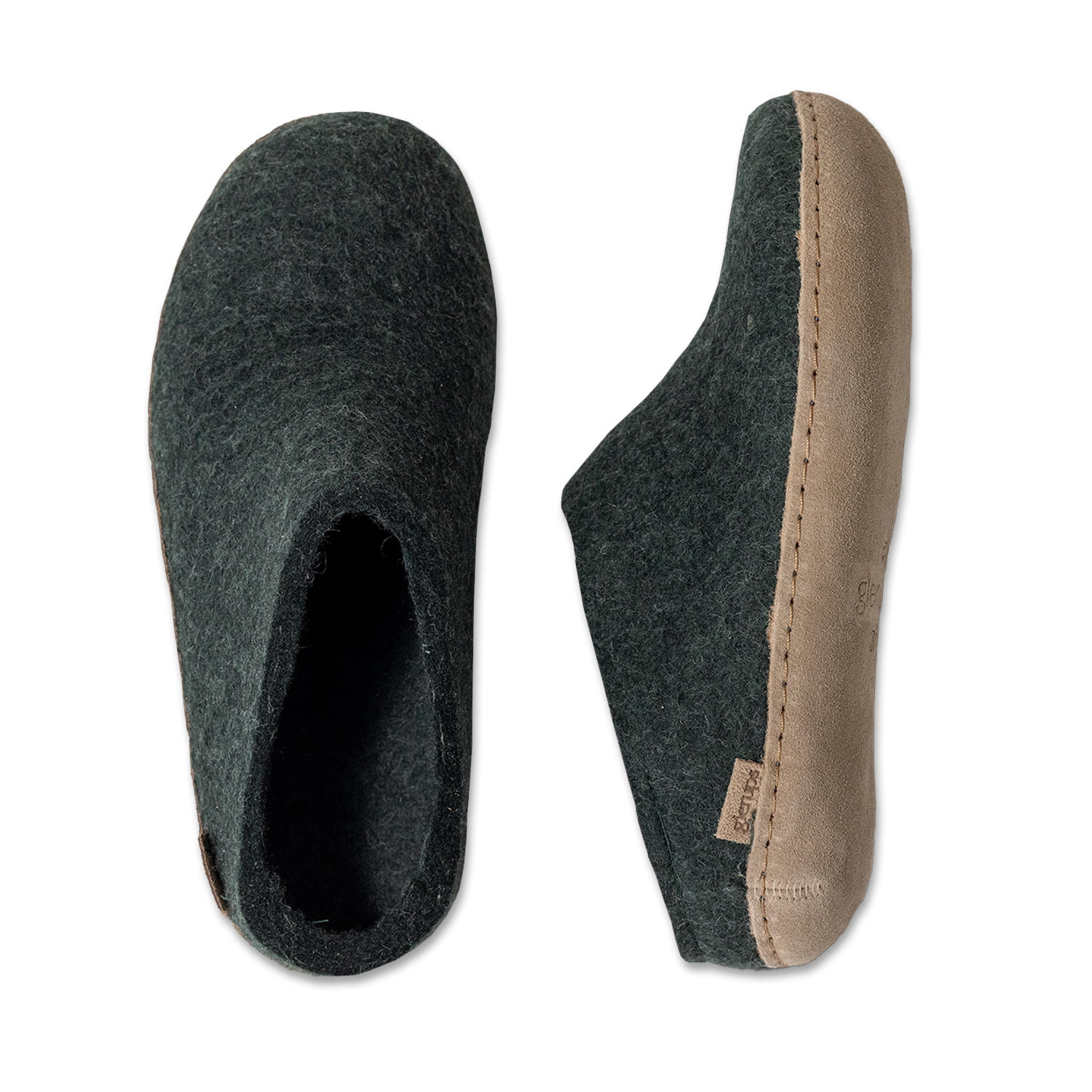 Glerups Slip-on Forest Green - Leather Sole