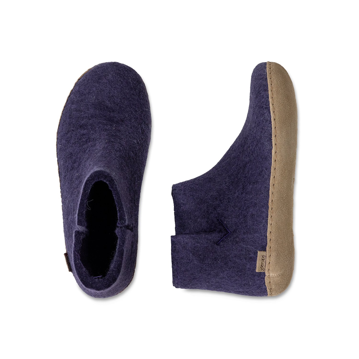 Glerups Boot Purple - Leather Sole