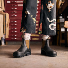 Blundstone 2501 Originales Noir avec élastique arc-en-ciel et piqûres contrastantes