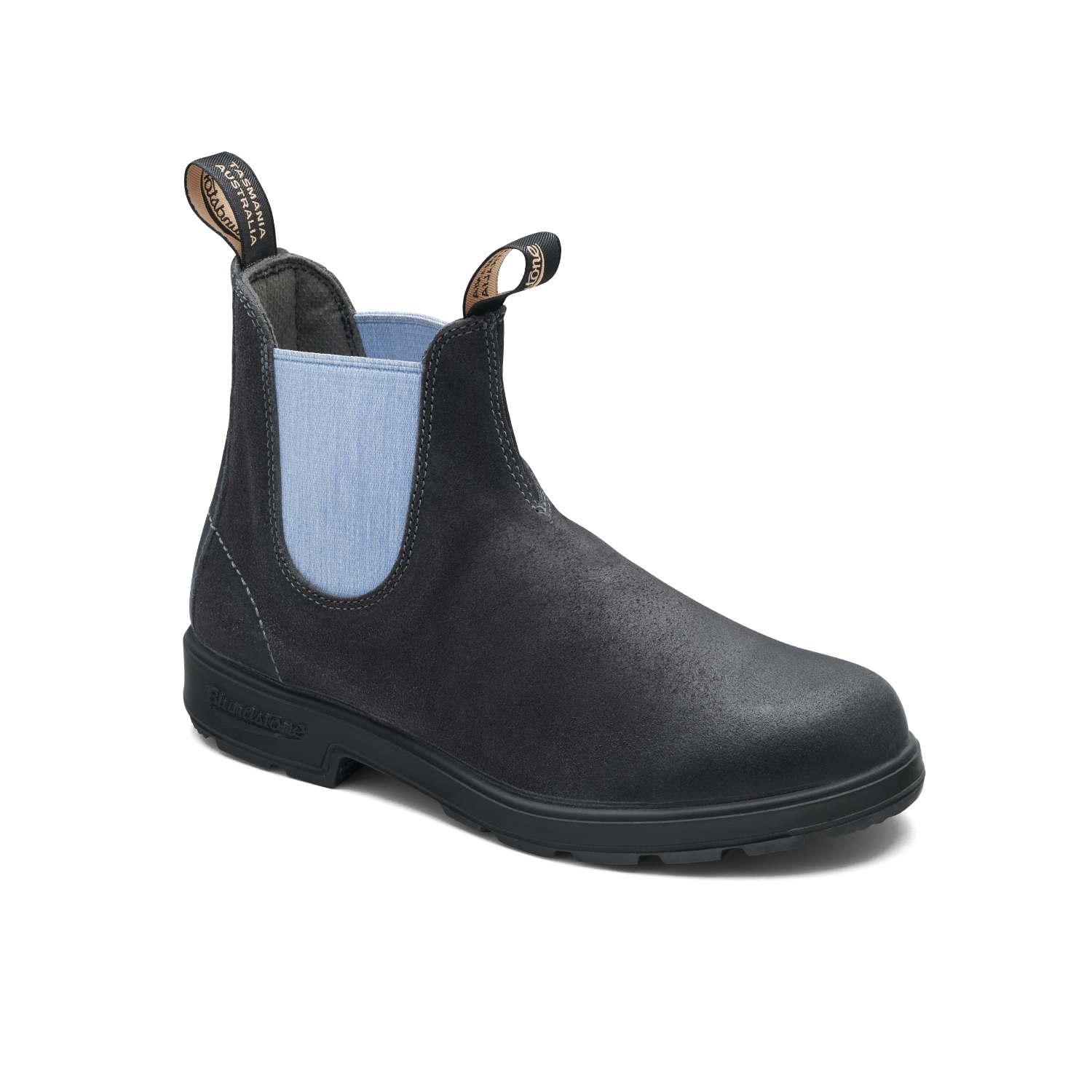 Blundstone 2209 Original Steel Grey Waxy Suede with Pale Denim Elastic