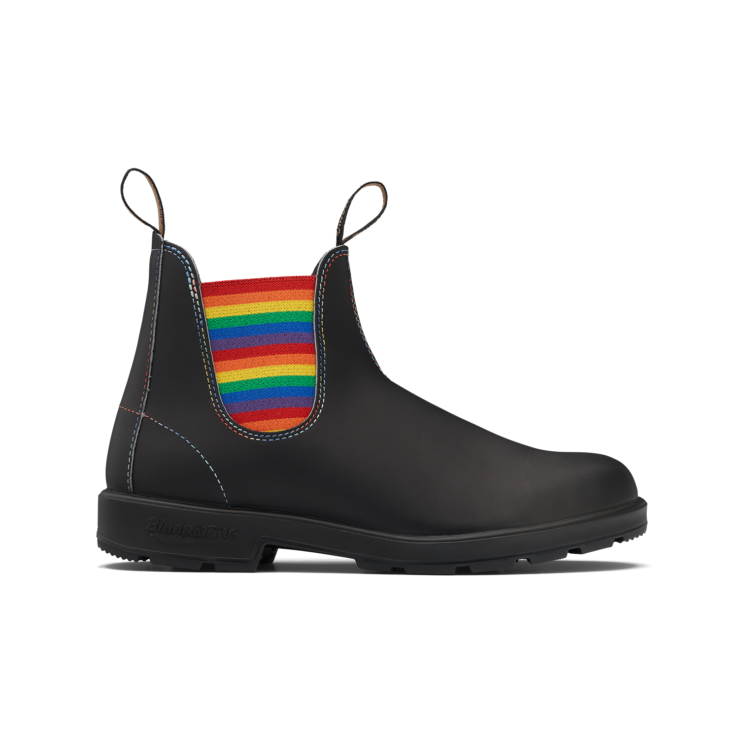 Blundstone 2105 Original Black with Rainbow Elastic and Contrast Stitching
