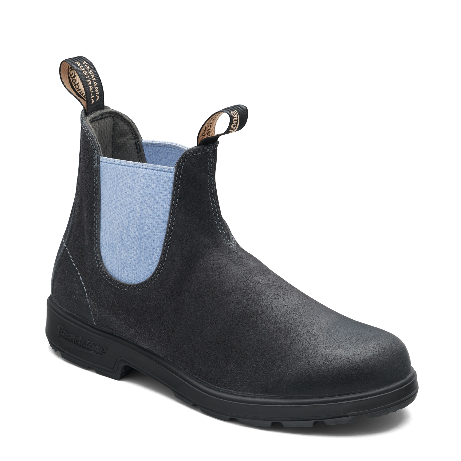 Blundstone 2209 Originals Steel Grey Waxy Suede with Pale Denim Elastic