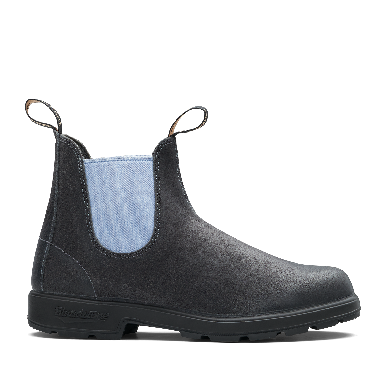 Blundstone 2209 Originals Steel Grey Waxy Suede with Pale Denim Elastic