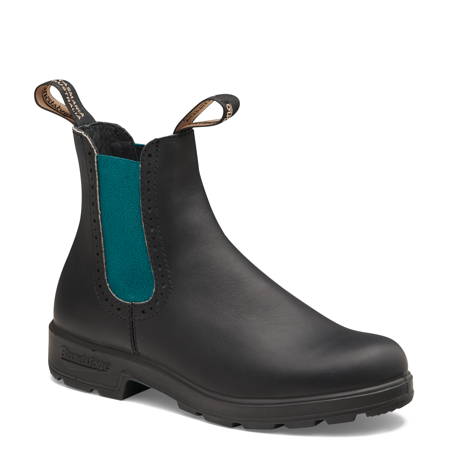 Botte montante Blundstone 2320 pour femme - Noir avec élastique vert