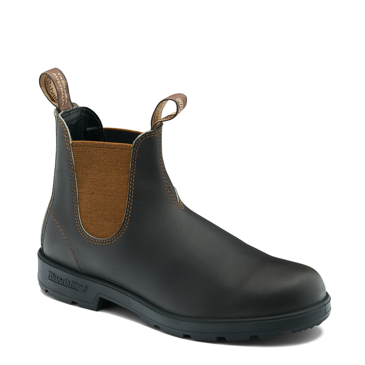 Blundstone 2501 Originales Noir avec élastique arc-en-ciel et piqûres contrastantes