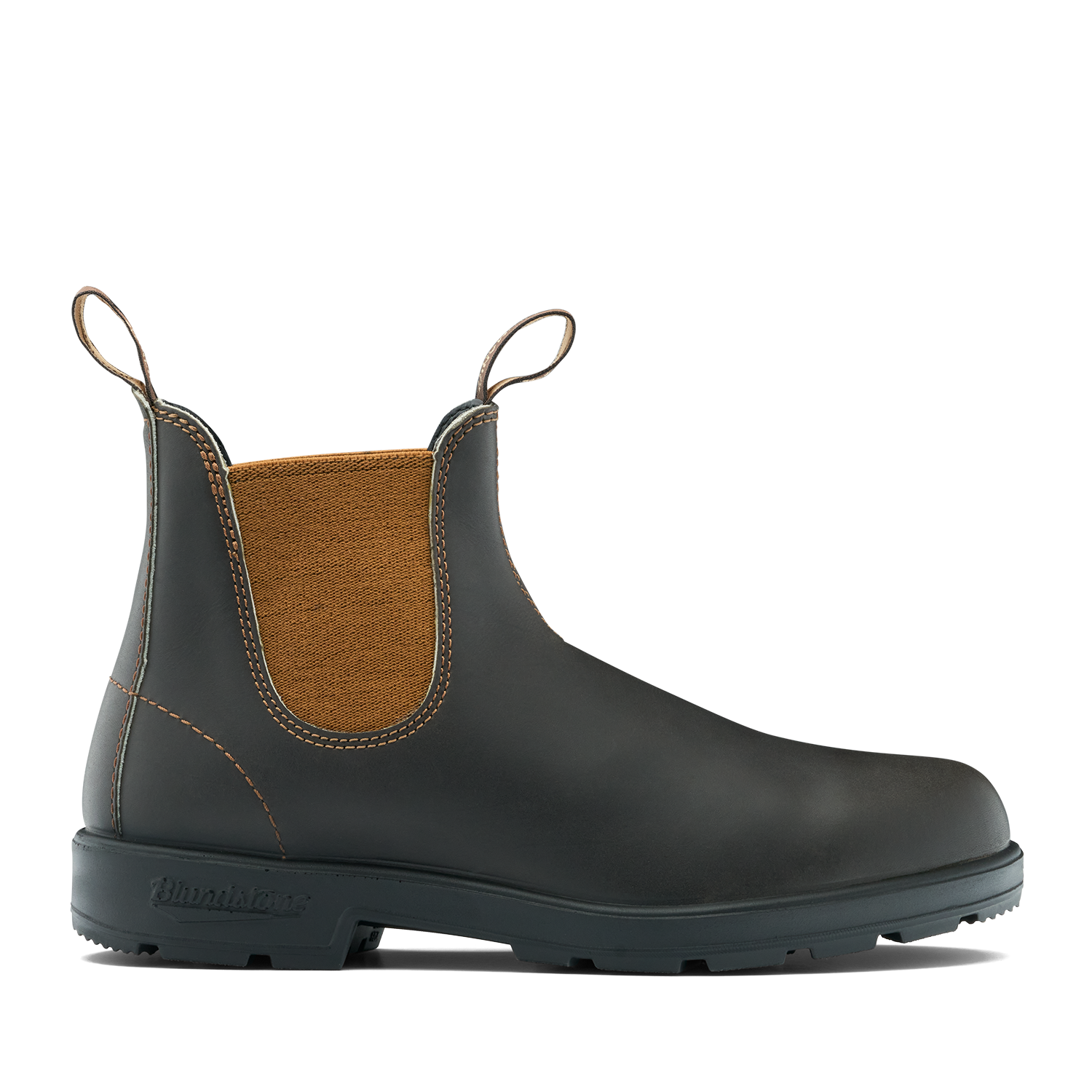 Blundstone 2501 Originales Noir avec élastique arc-en-ciel et piqûres contrastantes
