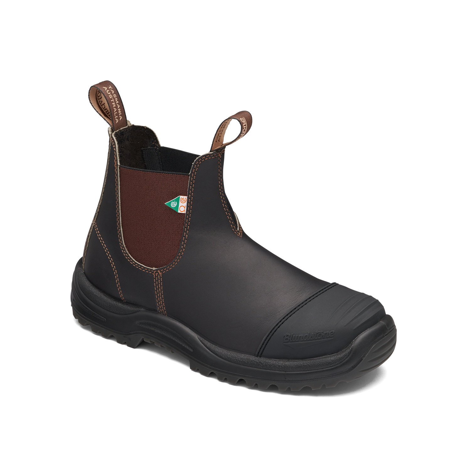 Blundstone 167 Work & Safety Boot Rubber Toe Cap Stout Brown