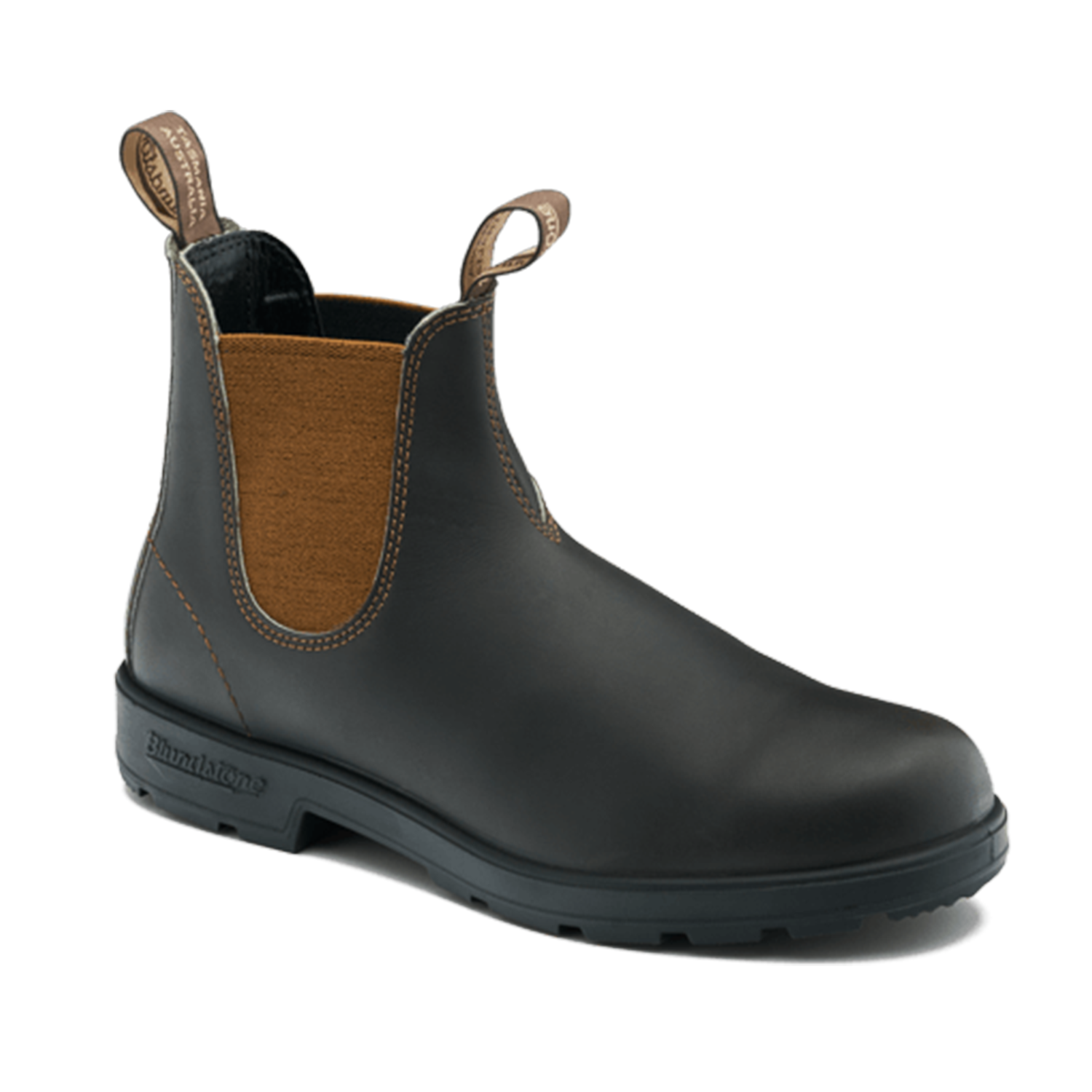 Blundstone 2501 Originale Noir avec élastique arc-en-ciel et piqûres contrastantes