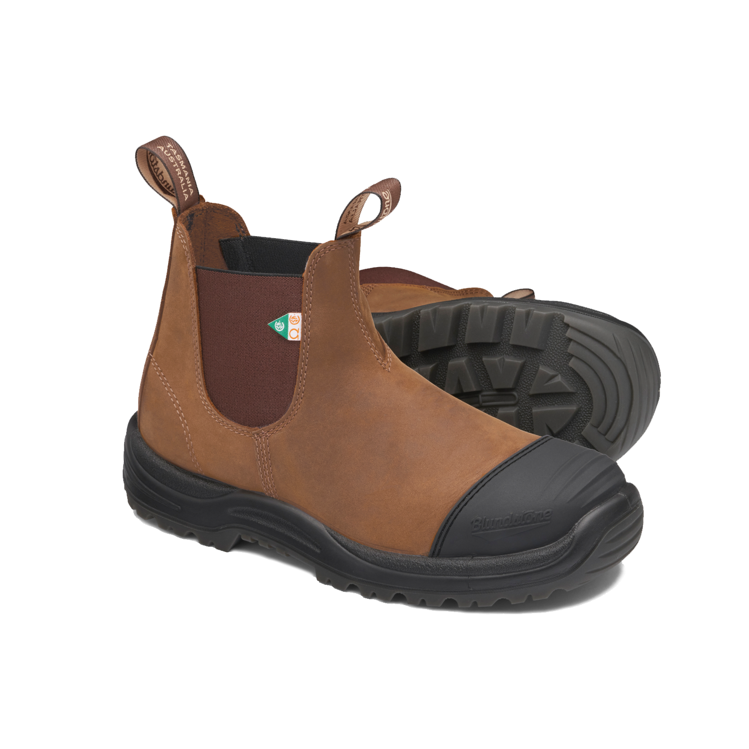 Blundstone 169 Work & Safety Boot Rubber Toe Cap Saddle Brown