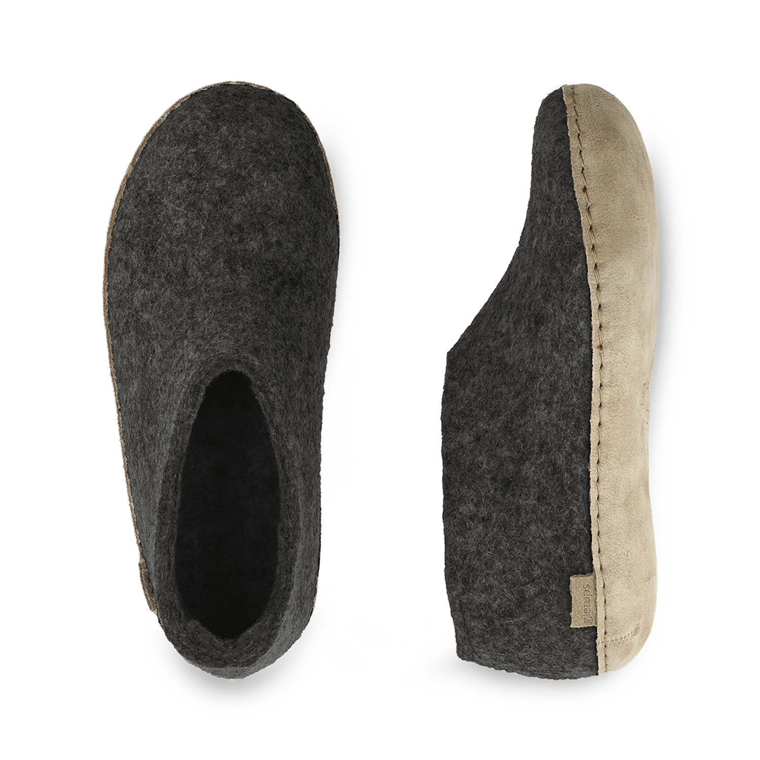 Glerups Shoe Charcoal - Leather Sole