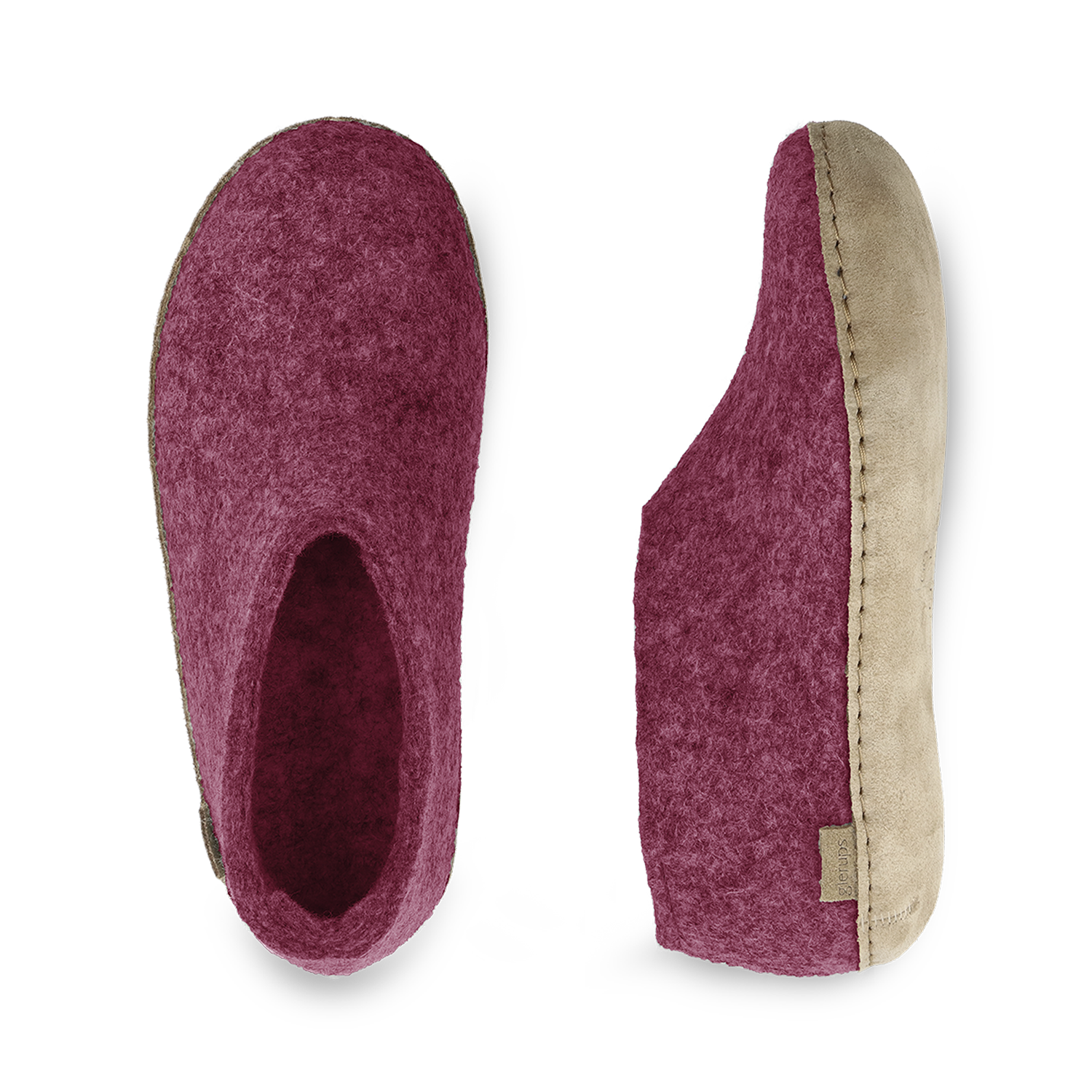 Glerups Shoe Cranberry - Leather Sole