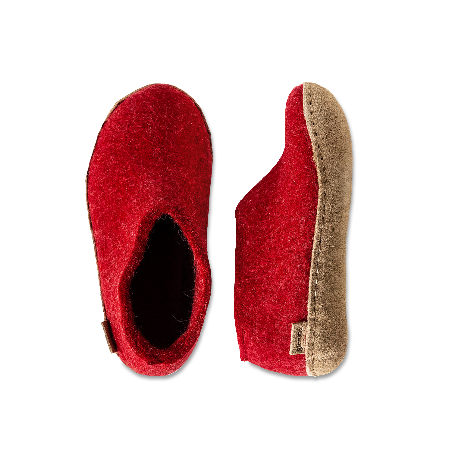 Glerups Shoe Junior Red - Leather Sole
