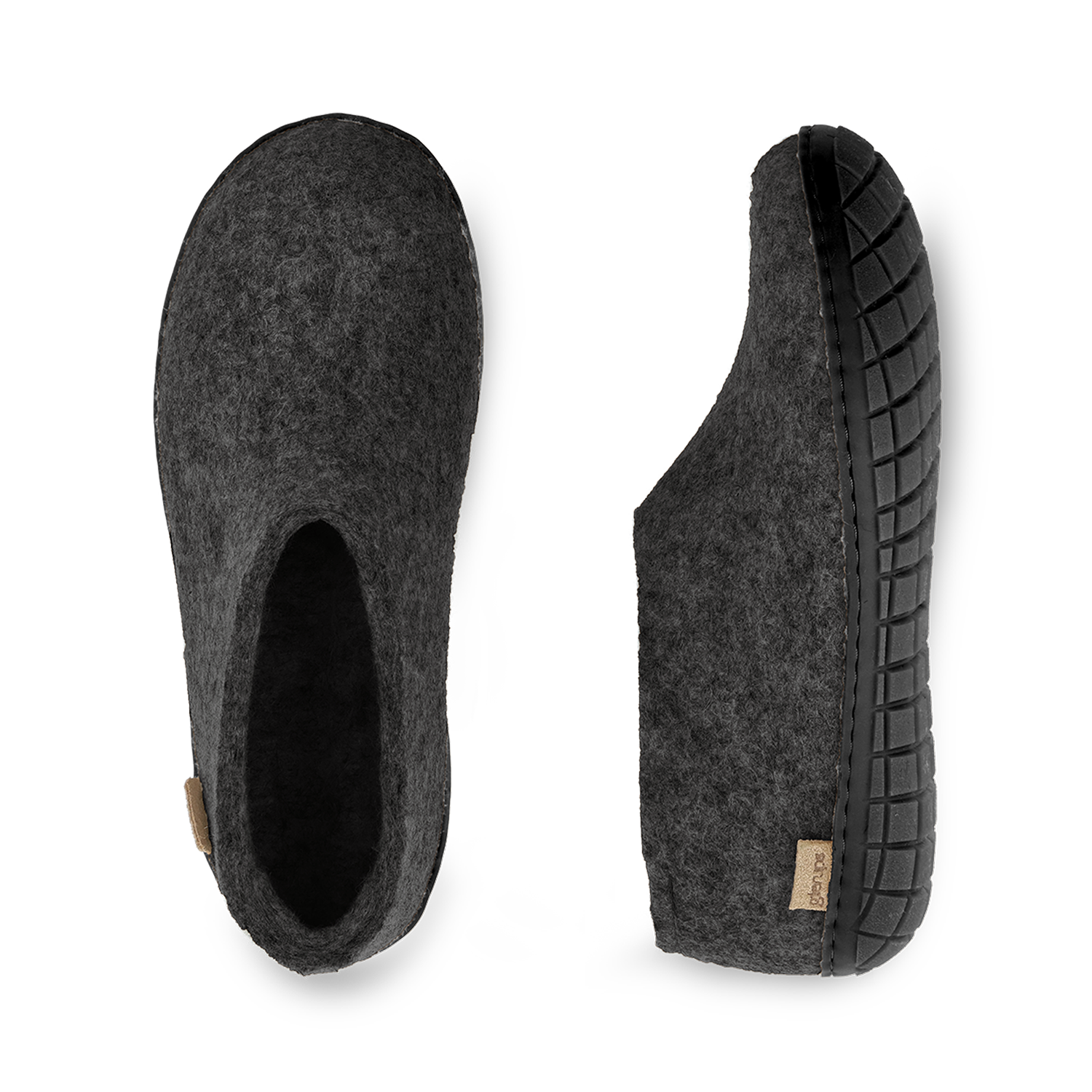 Chaussure avec semelle de caoutchouc noir en noir