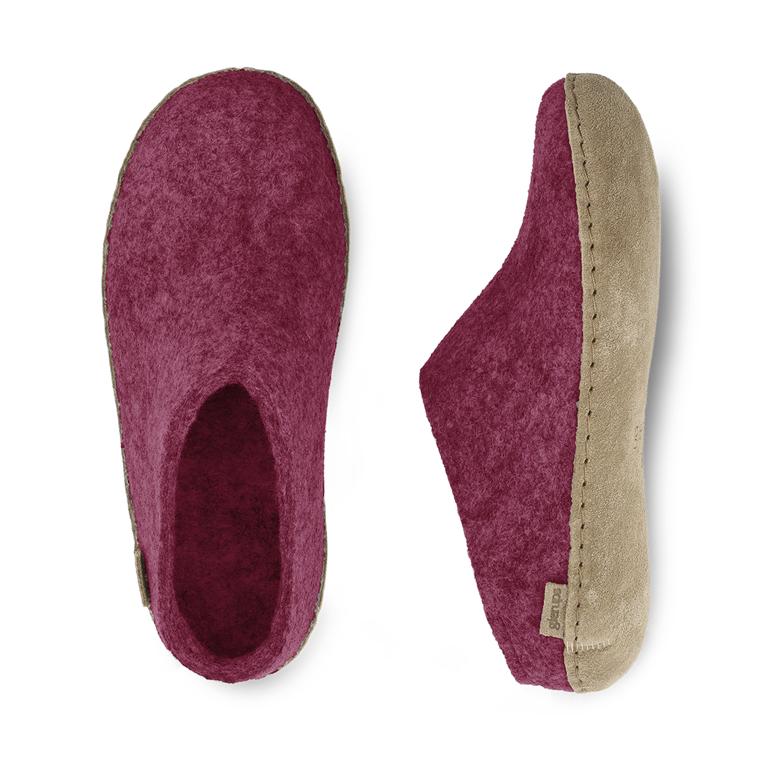 Glerups Slip-on Cranberry - Leather Sole
