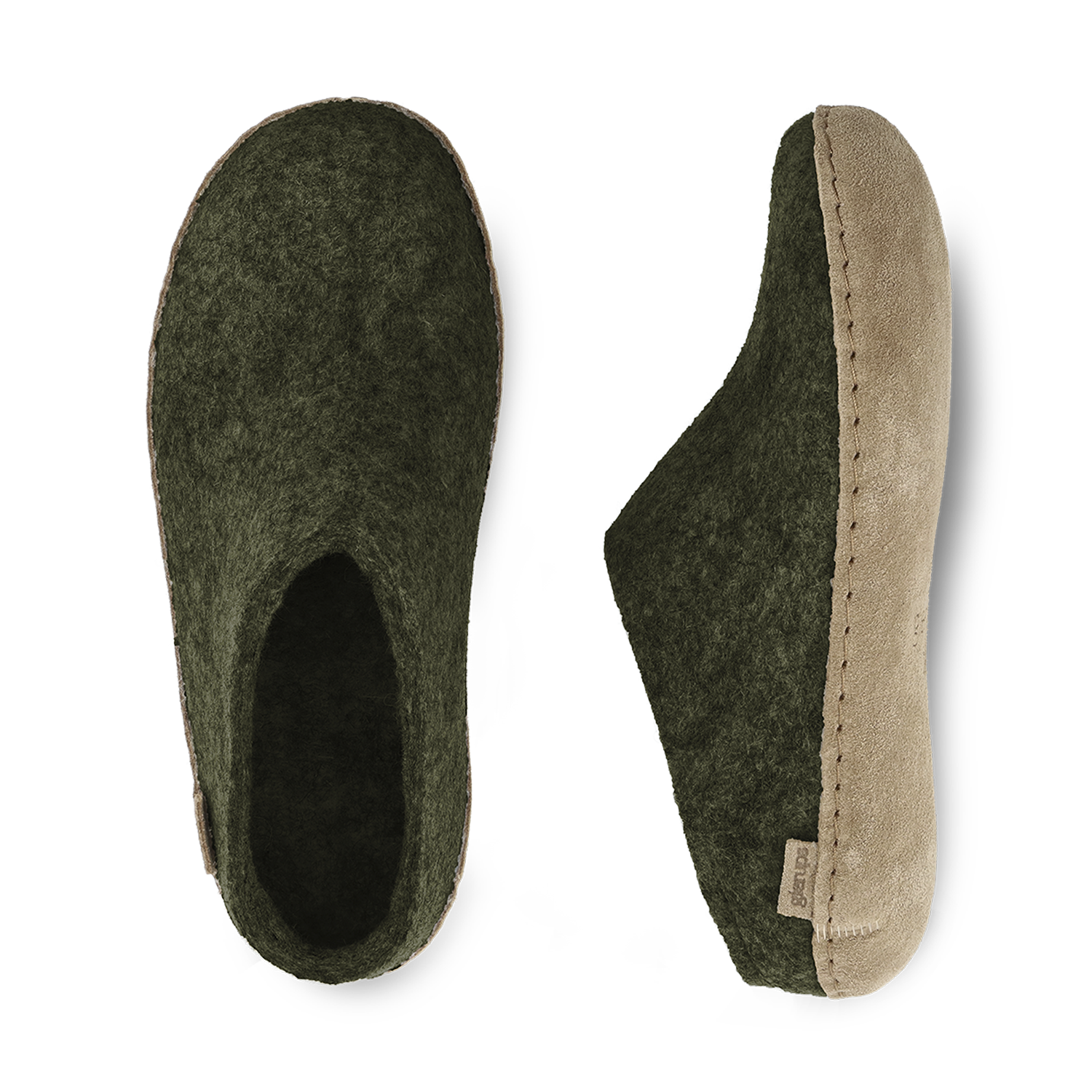 Glerups Slip-on Forest Green - Leather Sole