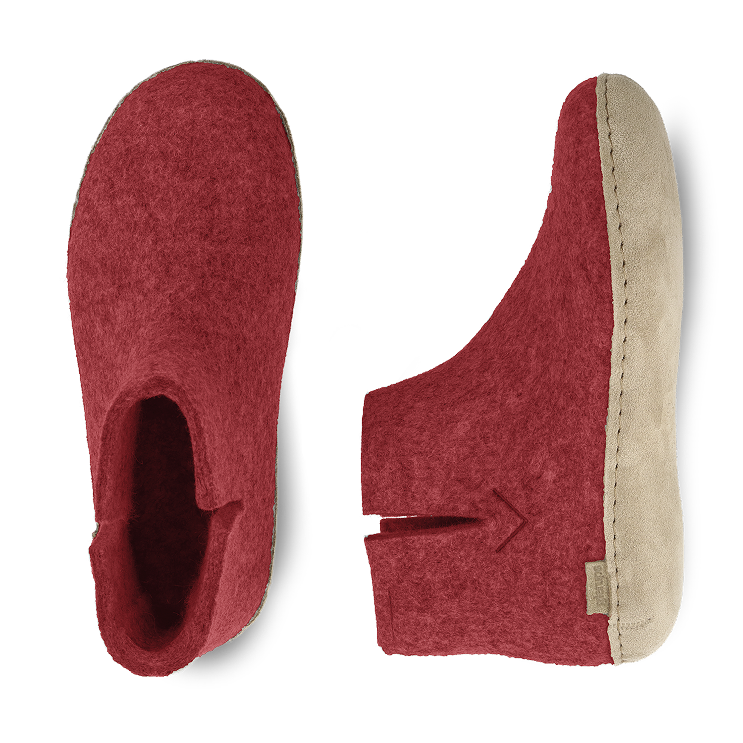 Glerups Boot Red - Leather Sole