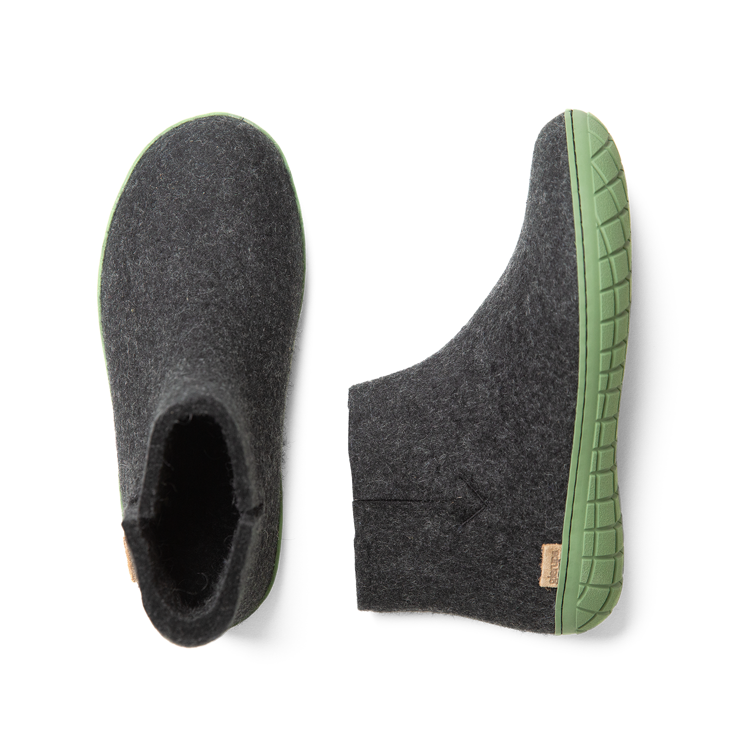 Glerups Boot Charcoal - Green Rubber Sole