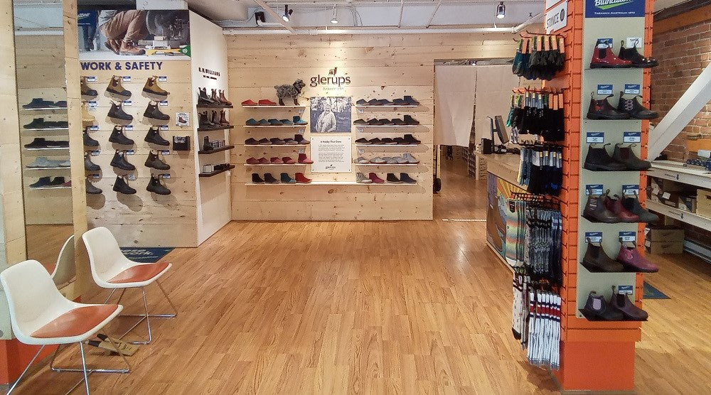 Interior of Gastown store showing product display and seating area