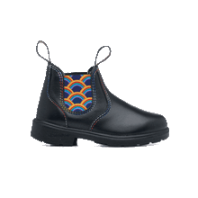 Blundstone 2254 Kids Black with Rainbow Elastic and Contrast Stitching spin